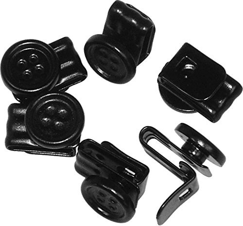 Harrys-Collection Herren Damen Knopfclip On Knöpfe in 4 Farben 6 er Pack, Farben:schwarz