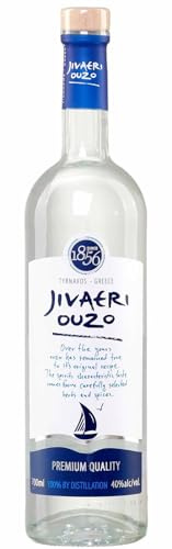 HDmirrorR Jivaeri Ouzo 700 ml | Traditioneller griechischer Ouzo mit Anisgeschmack der Marke Tirnavos - praktische Flaschengröße von 700 ml