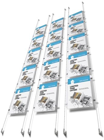 Rahmen 5 x A4 Acryl Spannsystem Postertasche Rahmen Schaufenster Makler Expose