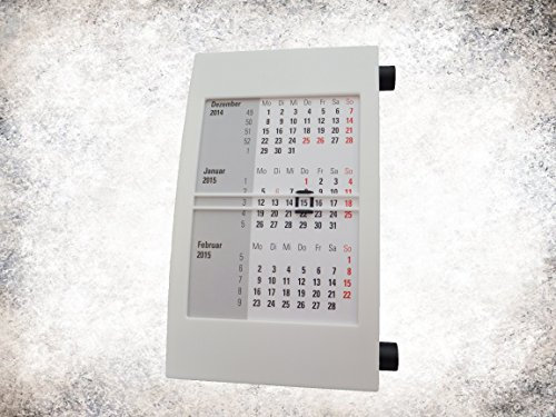 Toner und Tinten Fuchs Tischkalender für 2 Jahre (2020/2021) mit Drehmechanik weiß /schwarz