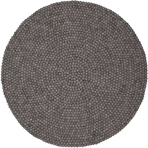 myfelt Filzkugelteppich Carl - Ø 120 cm, ideal für Schlaf-, Wohn-, Kinderzimmer, Flur & Bad