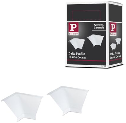 Paulmann 70264 Delta Profil Inside Corner für den einfachen Anschluss von Profilen in Raum-Innenecken 2er Pack Delta Profil Zubehör Satin Kunststoff
