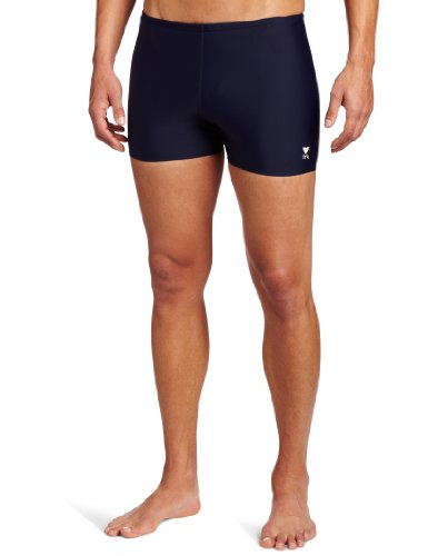 TYR TYReco Square Leg Swim Jammers for Men - Competition Swimwear with Square Leg Cut, Compressive Recycled Fabric - Jammer Briefs for Training, Racing, Recreation - 34, Navy