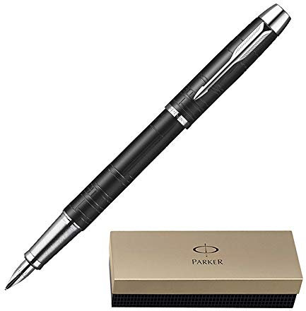 Parker S0949650 IM Premium Fountain Pen, Medium Nib - Matte Black with Chrome Trim
