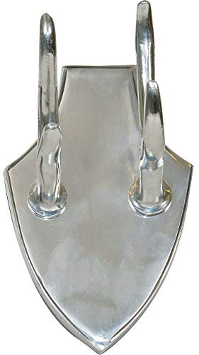 Lesli Living Kleiderhaken 22x13x14cm Aluminium poliert Silber Hirschgeweih Wandhaken