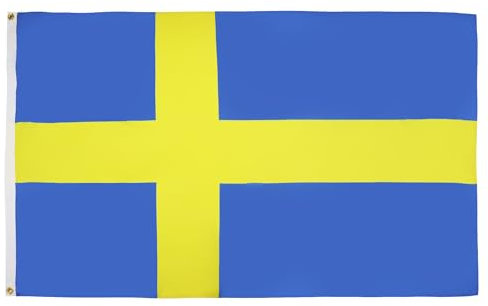 AZ FLAG - Bandiera della Svezia - 100D poliestere 100D bandiera svedese con due occhielli in metallo - Resistente allo sbiadimento - Colori vivaci - 3' x 5' piedi - 150x90 cm