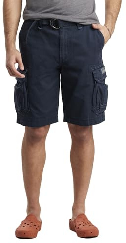 Unionbay Men's Survivor Belted Cargo Short, True Navy, 30