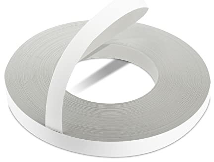 WoodPress® 22 mm Mélamine Blanc Mat Bande de Chant en Placage Préencollé – Rouleau de 50 m – Application à Repasser