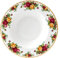 Royal Albert Old Country Roses Rim Plate Gift-Vintage Fine Bone China Soup Serving Bowl-Large Size-Floral Pattern, 25cm, Multi, 24cm