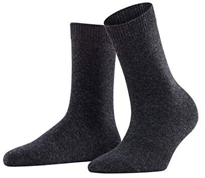 FALKE Women's Cosy Wool W So Viscose Cashmere Plain 1 Pair Socks, Grey Anthracite Melange 3089-O, 2.5-5