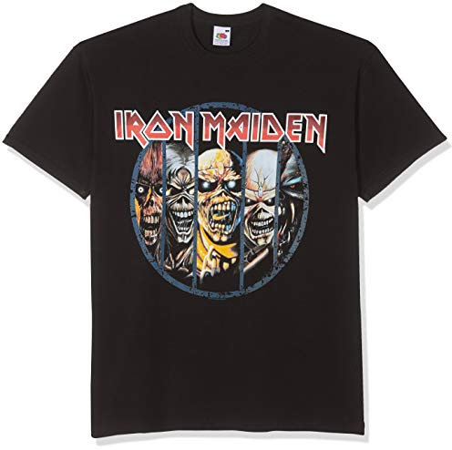 Iron Maiden Men's IMTEE02MB Eddie Evolution Short Sleeve T-Shirt, Black, Small