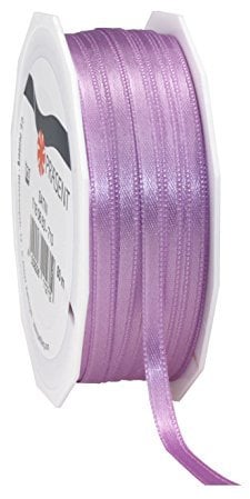 PRÄSENT C.E. Pattberg Raso Lilla, 50 m per confezionare, Larghezza 0,6 cm, per Decorazioni e Artigianato, Nastro Decorativo per Regali, per Ogni Occasione, Poliestere, Argento Sterling, 6mm-50m, unità