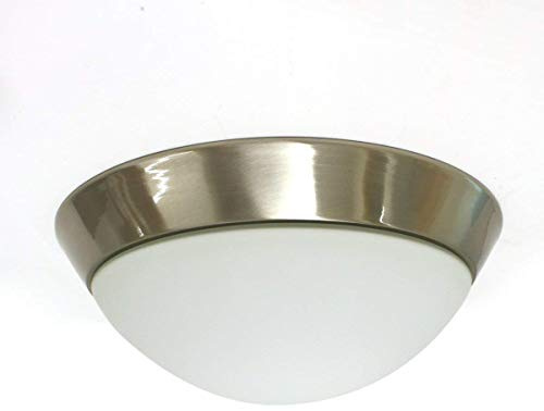 Lampenlux Deckenlampe Dodo Rund Glas E27 IP44 ohne LED-Leuchtmittel (nickel, Ø40cm; H=13cm)