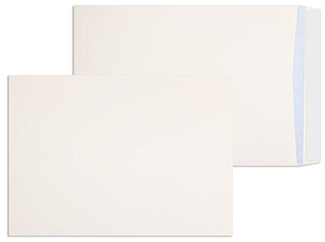 125 Stück, Versandtaschen, 324 x 457 mm (DIN C3), Haftklebung mit Abziehstreifen, Gerade Klappe, 120 g/qm Offset, Ohne Fenster, Weiß, Blanke Briefhüllen