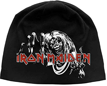 Unbekannt Iron Maiden Mütze Beanie Cap Number of The Beast Logo offiziell Schwarz Jersey
