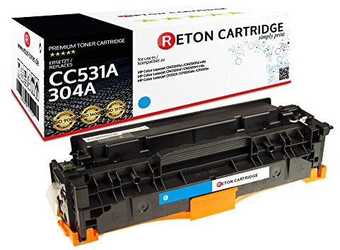 Original Reton Toner, kompatibel, nach (ISO-Norm 19798) ersetzt HP 304A / CC531A für HP Color Laserjet CM2320fxi MFP HP Color Laserjet CM2320nf MFP HP Color Laserjet CP2025dn CP2025n CP2025 Cyan