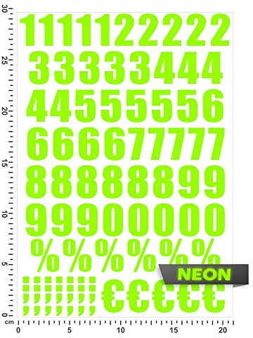hauptsachebeklebt Zahlen Ziffern - Selbstklebende Folie IN 15 Farben - Neon + Chrom! Sticker Aufkleber