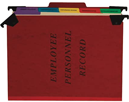 Pendaflex SER2ER Personnel Folders, 1/3 Cut Hanging Top Tab, Letter, Red