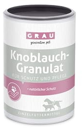 GRAU - das Original - 100% reines Knoblauchgranulat, natürlicher Schutz gegen äußere Einflüsse, unterstützt den Organismus, 1er Pack (1 x 150 g), Einzelfuttermittel für Hunde & Katzen
