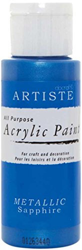 Artiste Acrylic Paint 59ml 2Oz Metallic Sapphire, Quick-Drying Professional Art, Craft And Hobby Artists Paint, Vibrant Colour, Water-Based Paints Cover All Surfaces With Ease, Ideal For Travel Artists