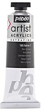 Pébéo 906105 Beaux-Arts Artiste Acrylique Extra Fine 1 Tube Noir d'Ivoire 37 ml