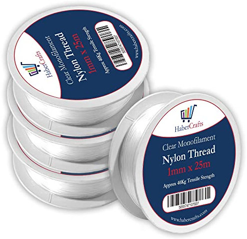 Filo di nylon trasparente da 1 mm, invisibile, non elasticizzato, trasparente, filo da pesca, filo da cucito in plastica trasparente, per decorazioni da appendere, artigianato, feste, palloncini,