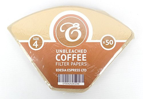 EDESIA ESPRESS - 50 filtri caffè americano in carta non sbiancata - forma a cono - misura 4
