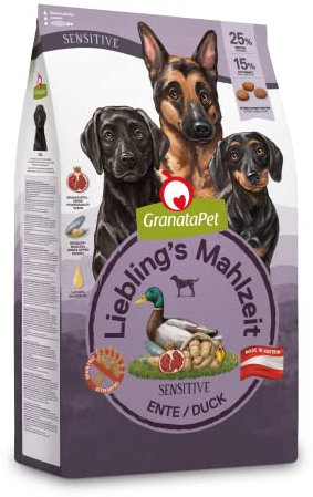 GranataPet Liebling's Mahlzeit Ente Sensitive, 1,8 kg, Trockenfutter für Hunde, Hundefutter ohne Getreide & ohne Zuckerzusätze, Alleinfuttermittel