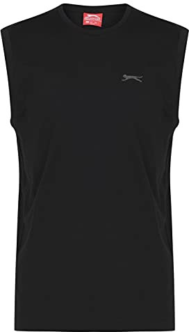 Slazenger Mens Sleeveless T Shirt Tank Round Neck Vest Top Clothing Wear Black XXL