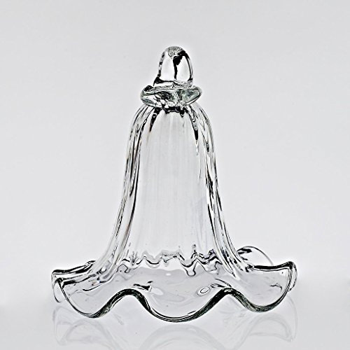 CRISTALICA Glockenblüte Hängeblume Gartenblüte Glockenblume Trompetenblume inkl Stab Transparent 15 cm