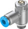 Festo GRLA-1/8-QS-6-D (193144) 1/8 Metall Drossel-Rückschlagventil, Messing, Nickel, Rückschlag-Drosselventil, Ventil