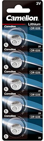 Camelion 13005225 - Lithium Knopfzellen-Batterie CR1225 mit 3 Volt, 5er Set, Kapazität 50 mAh, für verschiedenste Geräte- und Verbraucheranforderungen