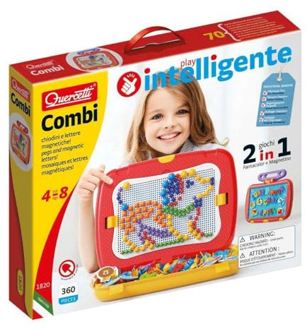 Quercetti - Combi - Lernspiel, Lesen, Zahlen, Stecker