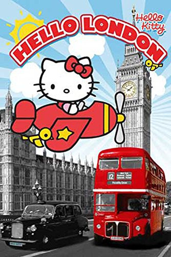 Hello Kitty - London - Poster Hello Kitty - Grösse 61x91,5 cm + 1 Packung tesa Powerstrips® - Inhalt 20 Stück