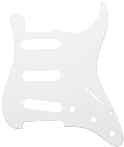 Musiclily 11 Löcher SSS Strat Pickguard Gitarre Schlagbrett für Fender American/Mexican Standard Stratocaster Modern Style E-Gitarre,1 lagig Weiß