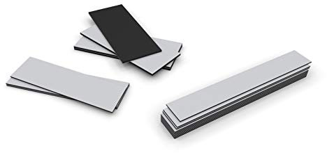 Magnetschilder, Magnetetiketten, Magnetstreifen, PVC-Beschichtung weiß, beschreibbar und abwischbar Set a 50 Stück, 50 x 10 mm