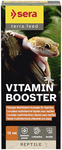 sera Reptile Vitamin Booster 15ml | Vitaminergänzung für Reptilien | Flüssiger Vitaminzusatz | Einfache Anwendung über Futter oder Wasser | Schildkröten Zubehör | Als Ergänzung zu Schildkröten Futter