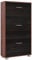 Casaria® Schuhschrank für 18 Paar Schuhe Schmal 115x60x25cm 3 Klappen Hoch Holz Geschlossen Kippsicherung Flur Diele Schuhkipper Schuhkommode Schwarz Braun
