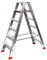 Alu-Profi-Doppelleiter 2x6 Stufen/Sprossen, 140x58x23cm, Aluminium, Marke: Szagato (Stehleiter, Anlegeleiter, Aluleiter, Kombileiter, Leiter)