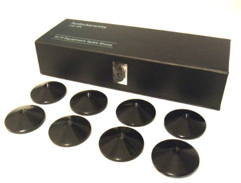 AudioSerenity Set of 8 Satin Black Hi-Fi Spike Shoes