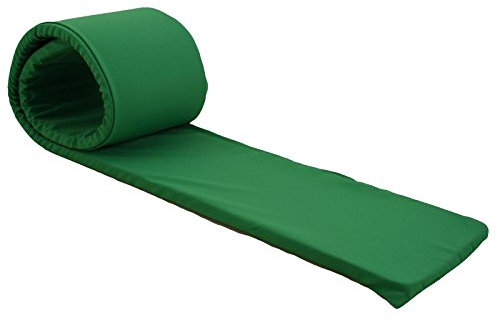 Hans-Textil-Shop Bierbankauflage Polyester | Sitzauflage, Auflage, Schaumstoffkern, Pflegeleicht, Robust, Wiederverwendbar, Wechselbarer Bezug mit Reißverschluss, Made in Europe (Grün, 220x25 cm)
