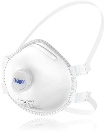 Dräger X-plore 1330 V Mascherina FFP3 monouso con valvola, 5 maschere per respiratori contro polvere e particolati fini, taglia S/M