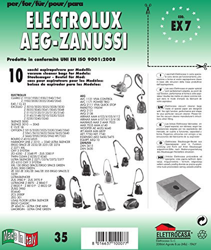 ELETTROCASA EX7 Zubehör und Ersatzteile für Staubsauger