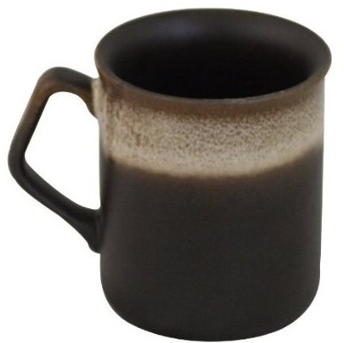 Bunzlauer Keramik Becher 250ml – Kaffeebecher/Teetasse mit eckigem Henkel, Ø 8 cm, H 9,2 cm, klassische traditionelle Form (Dekor ZACIEK)