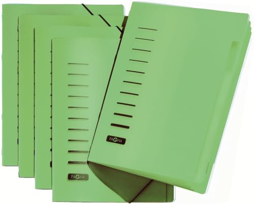 Pagna 5 x Ordnungsmappe 6 Fächer PP grün