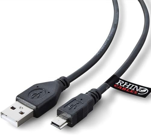 rhinocables USB to Mini B 5-Pin Cable |Durable Design, Fast Charging & Sync | Universal Compatibility for PS3 Controllers, Cameras, GoPro & More | USB 2.0 with 480 Mbps Data Transfer (50cm,Pack of 1)