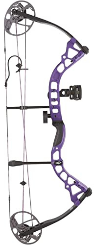 DIAMOND ARCHERY Prism Fully Equipped Adjustable Durable Compound Bow, 5-55 lbs, Purple, Right Hand