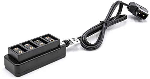 vhbw Adapter Cable Hub D-Tap (male) to 4x D-Tap (female) for Cameras - 60 cm, Black