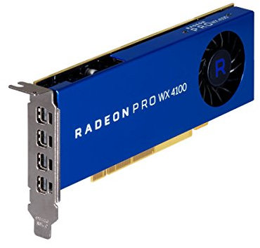 AMD – FirePro Radeon Pro WX 4100 Carte graphique 4 GB PCIe 3.0 16 x 4 x M-DP LP Bleu