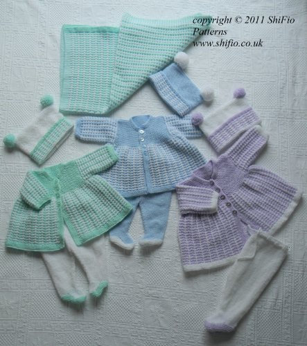 Strickanleitung - KP216 - Decke, Leggins, Jacke und Mütze, 2 Größen